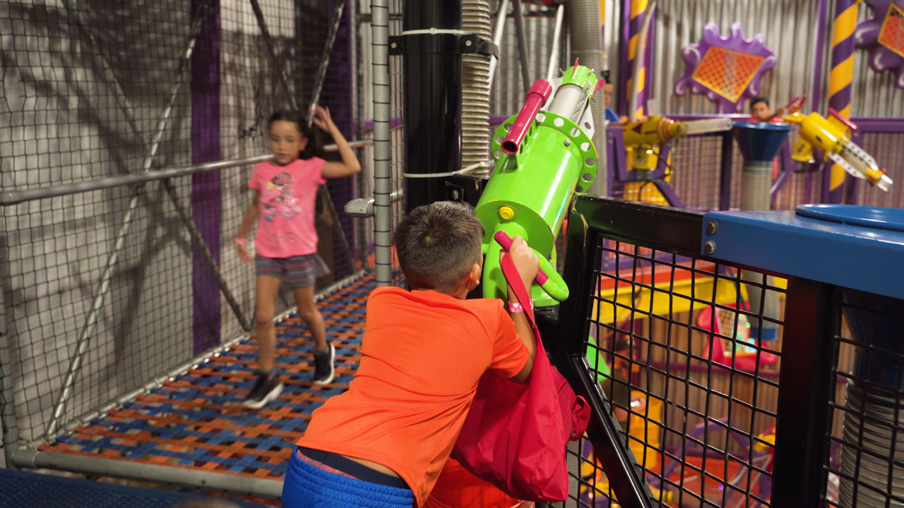 Kid having a blast at fun factory