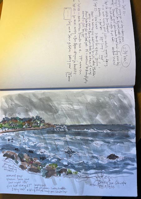 Drawing of coastline in Nature Journal