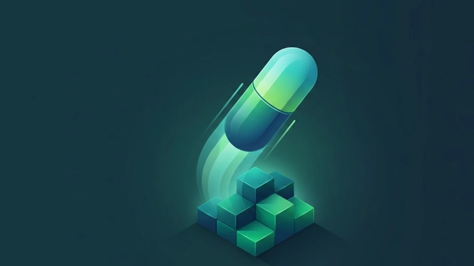A sleek product capsule launching upward from a stack of modular building blocks — choosing the right MVP development agency