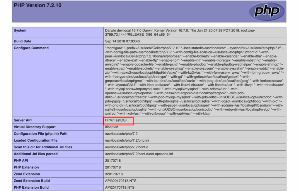 API Server is handling PHP Files