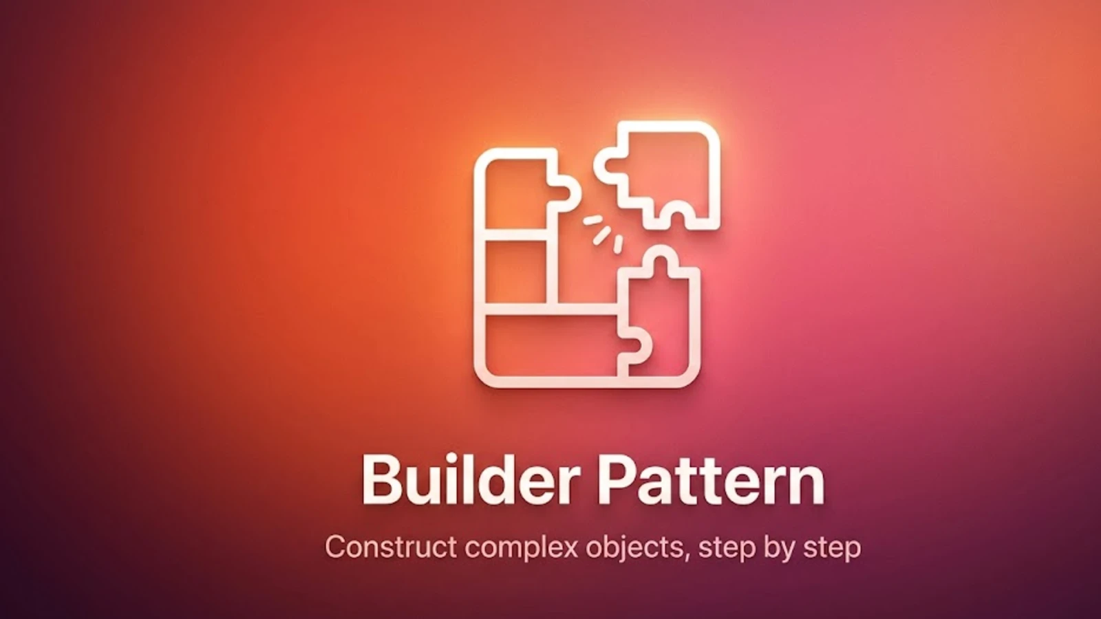 Modular blocks assembling into one object, illustrating the Builder design pattern