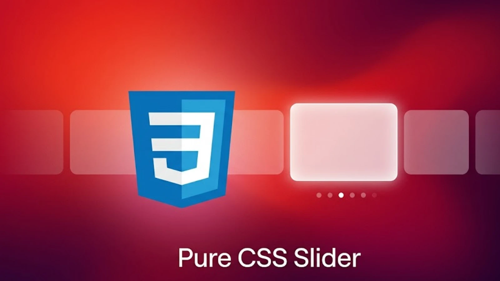 CSS3 logo beside a slider carousel with pagination dots, illustrating a pure CSS slider