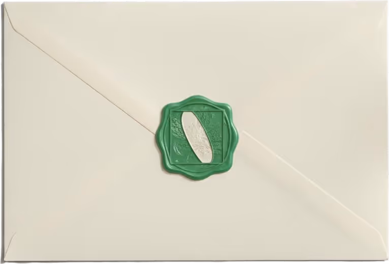 Envelope with a "Back 40" wax seal.