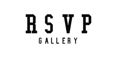 Text logo reading 'RSVP GALLERY' in bold uppercase letters on a black background.
