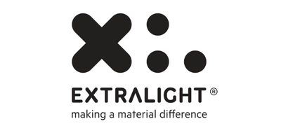 Extralight logo with slogan 'making a material difference'.