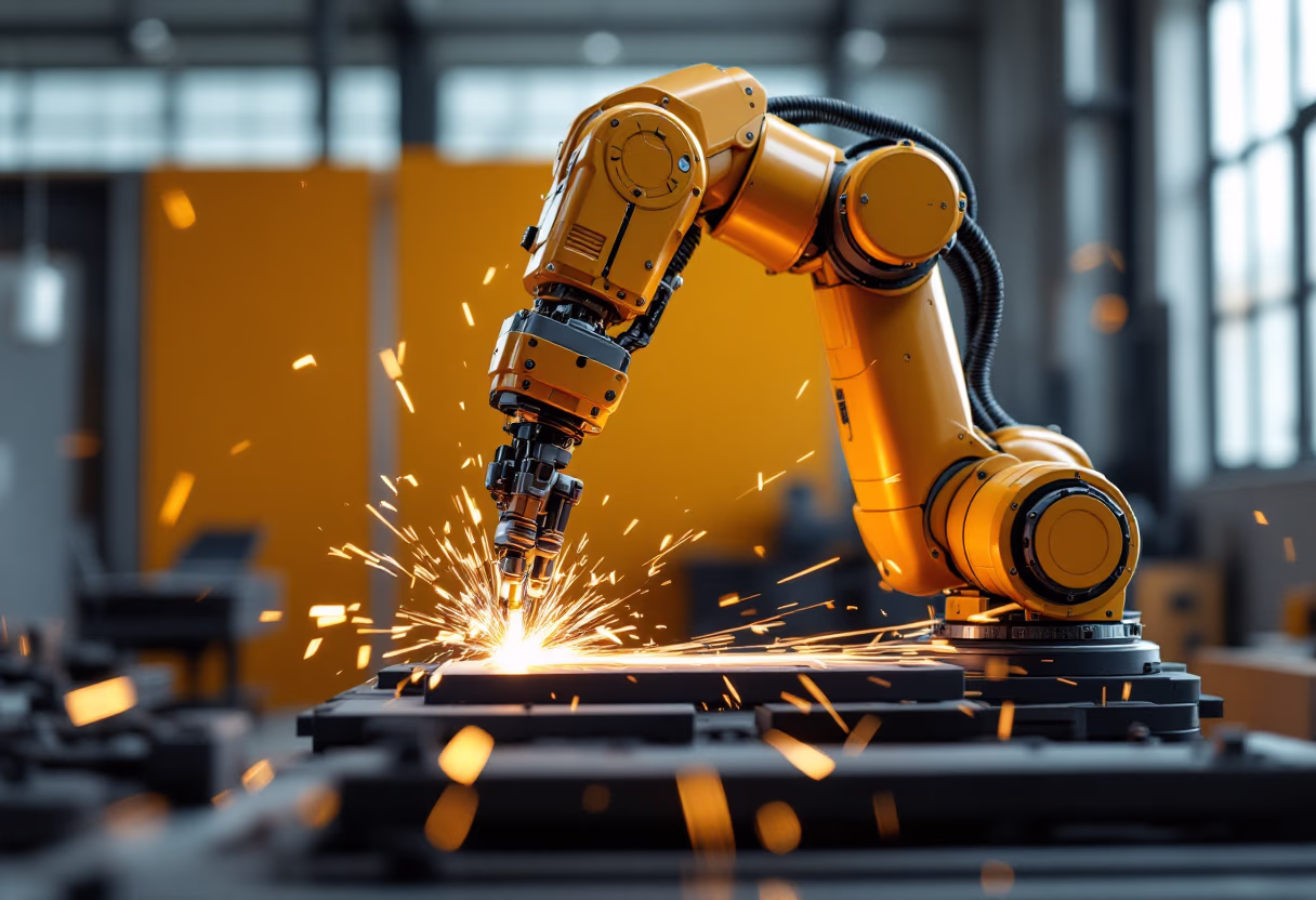image of robotic arm in action (for ai robotics and automation)