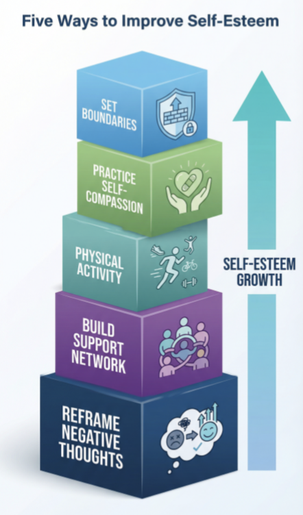 Here are five practical, evidence-based strategies you can start using today, which are also visualized in the building blocks diagram below.