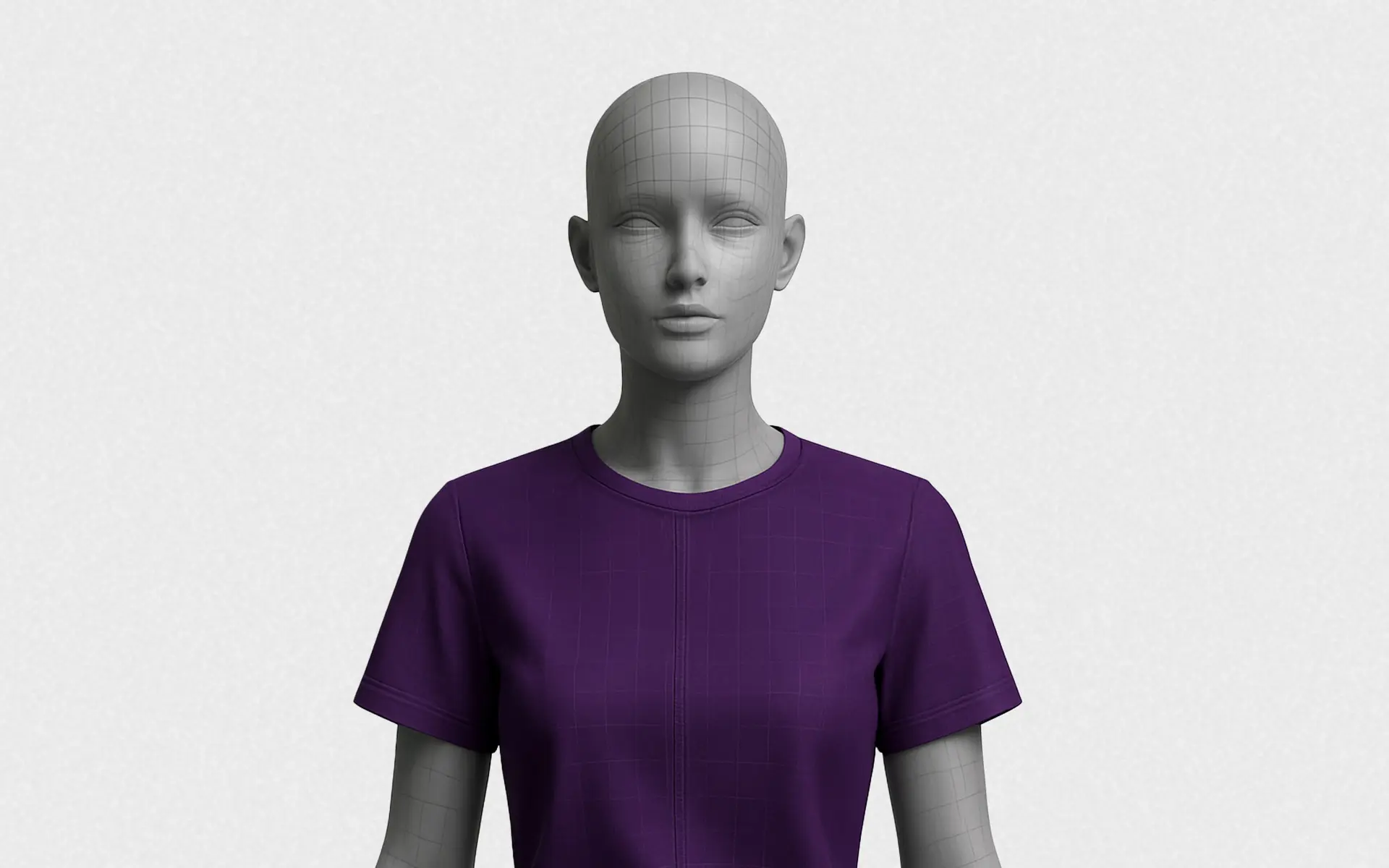 3D avatar wearing a simulated t-shirt in CLO3D