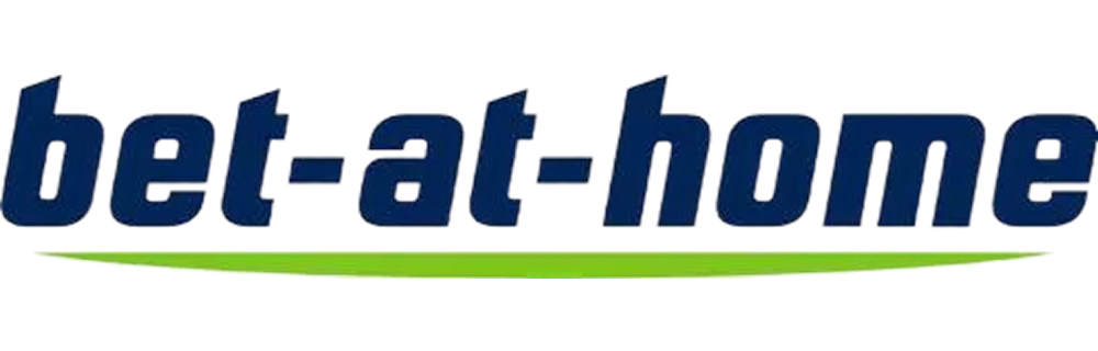 Logo of bet-at-home with dark blue letters and a green underline.