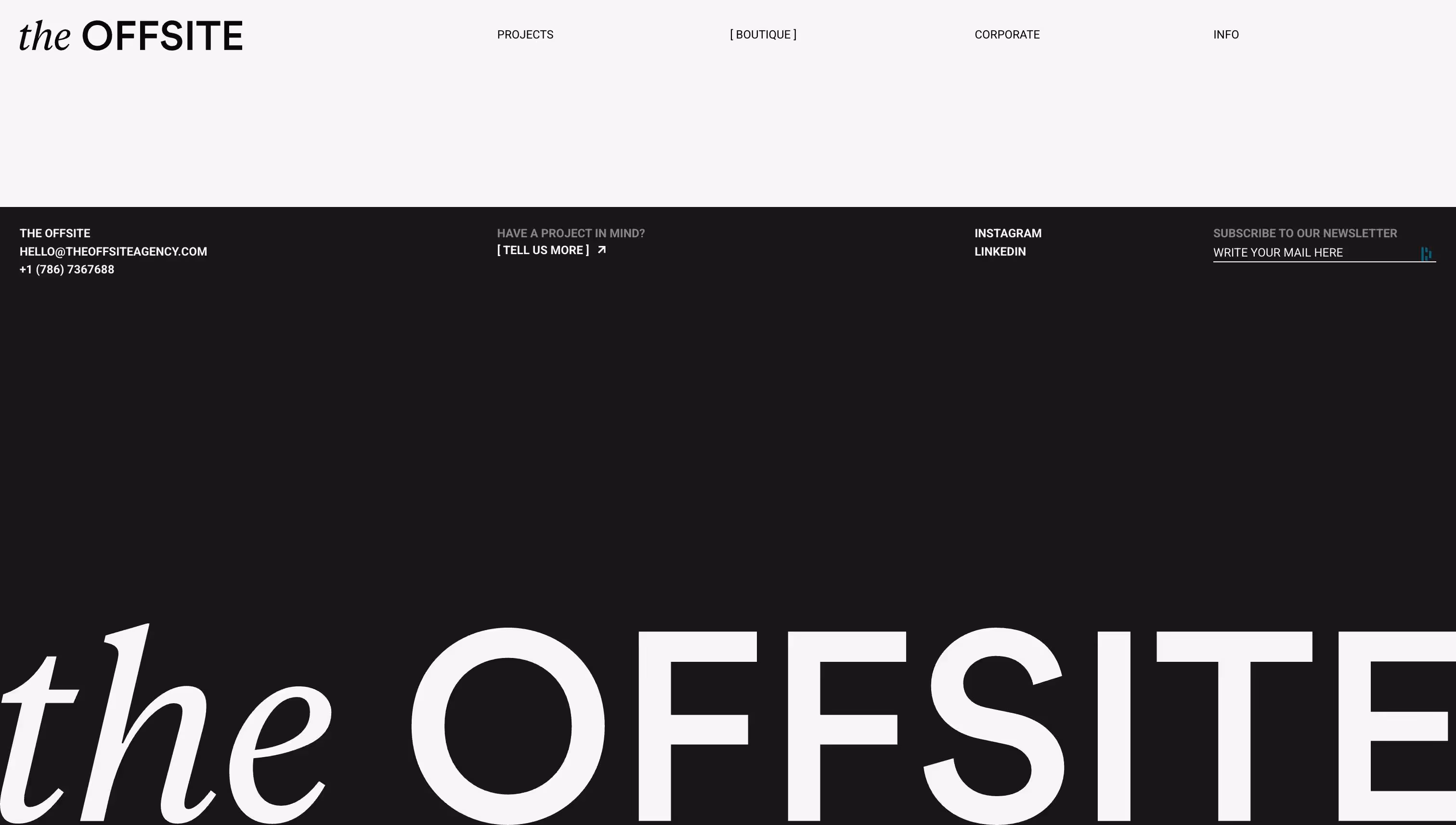 The Offsite Agency full-width project showcase for sustainable and emerging brands