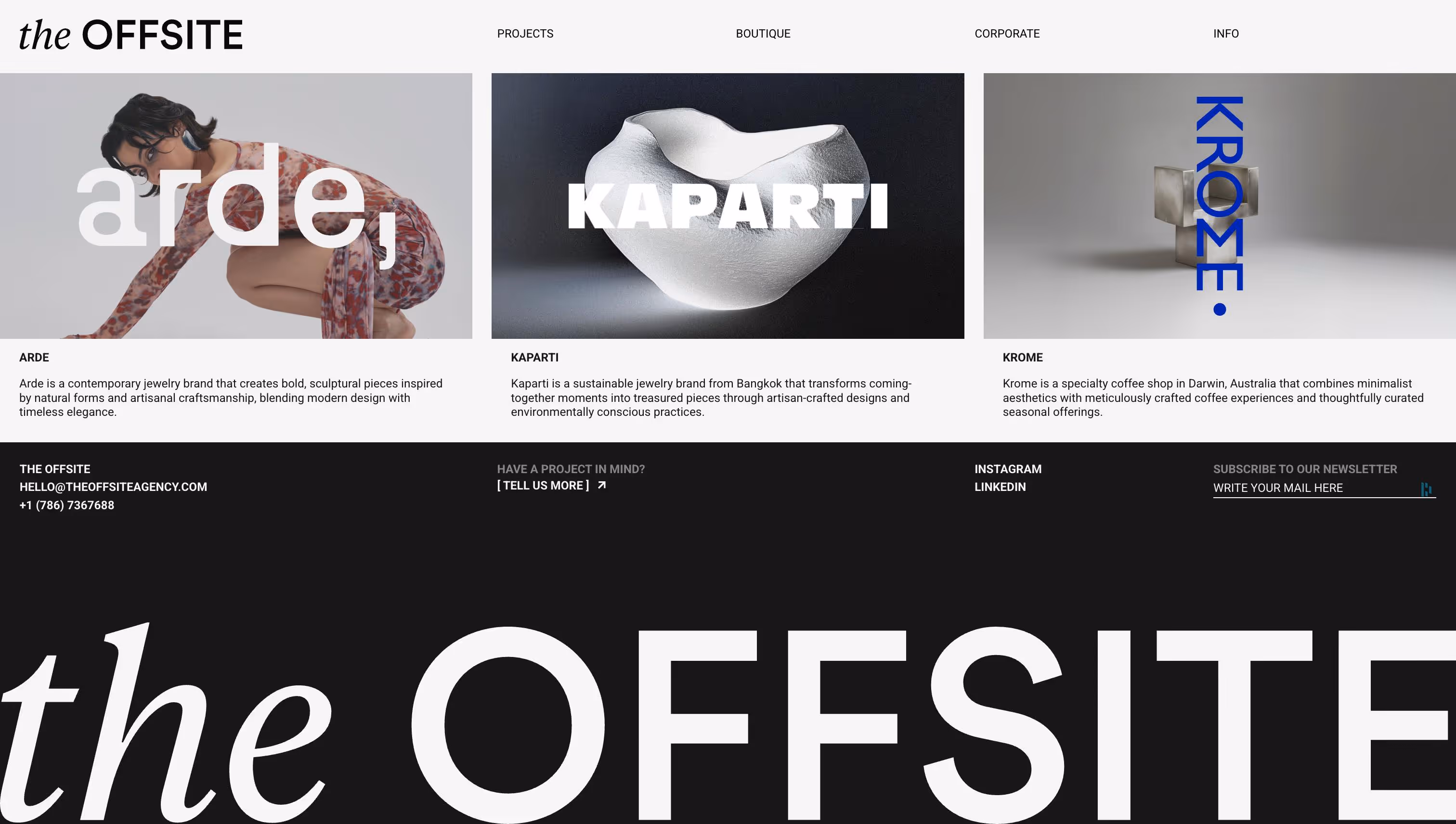The Offsite Agency premium creative studio portfolio with fast load times