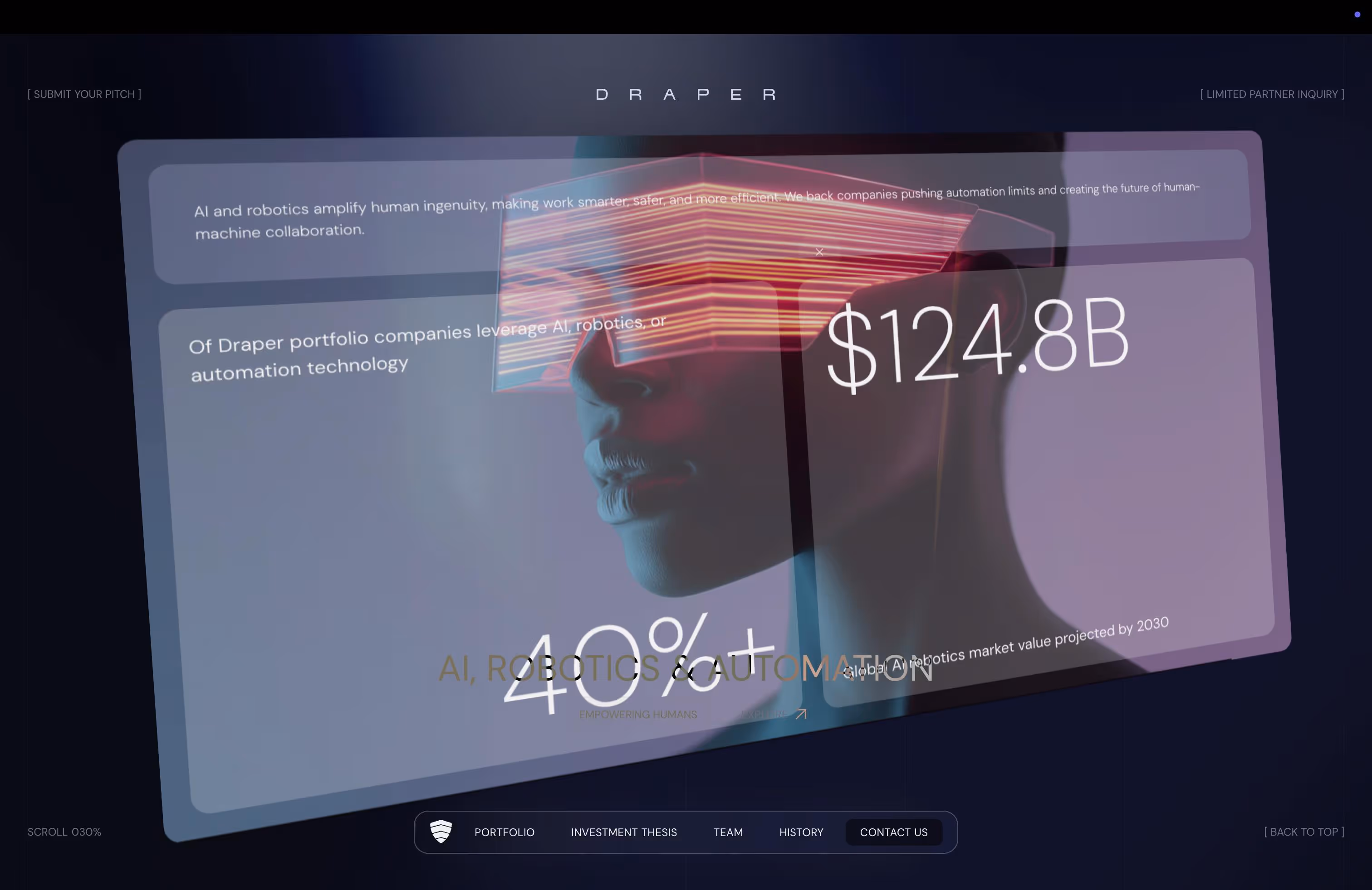 Draper Associates custom scroll animations and sophisticated interactions