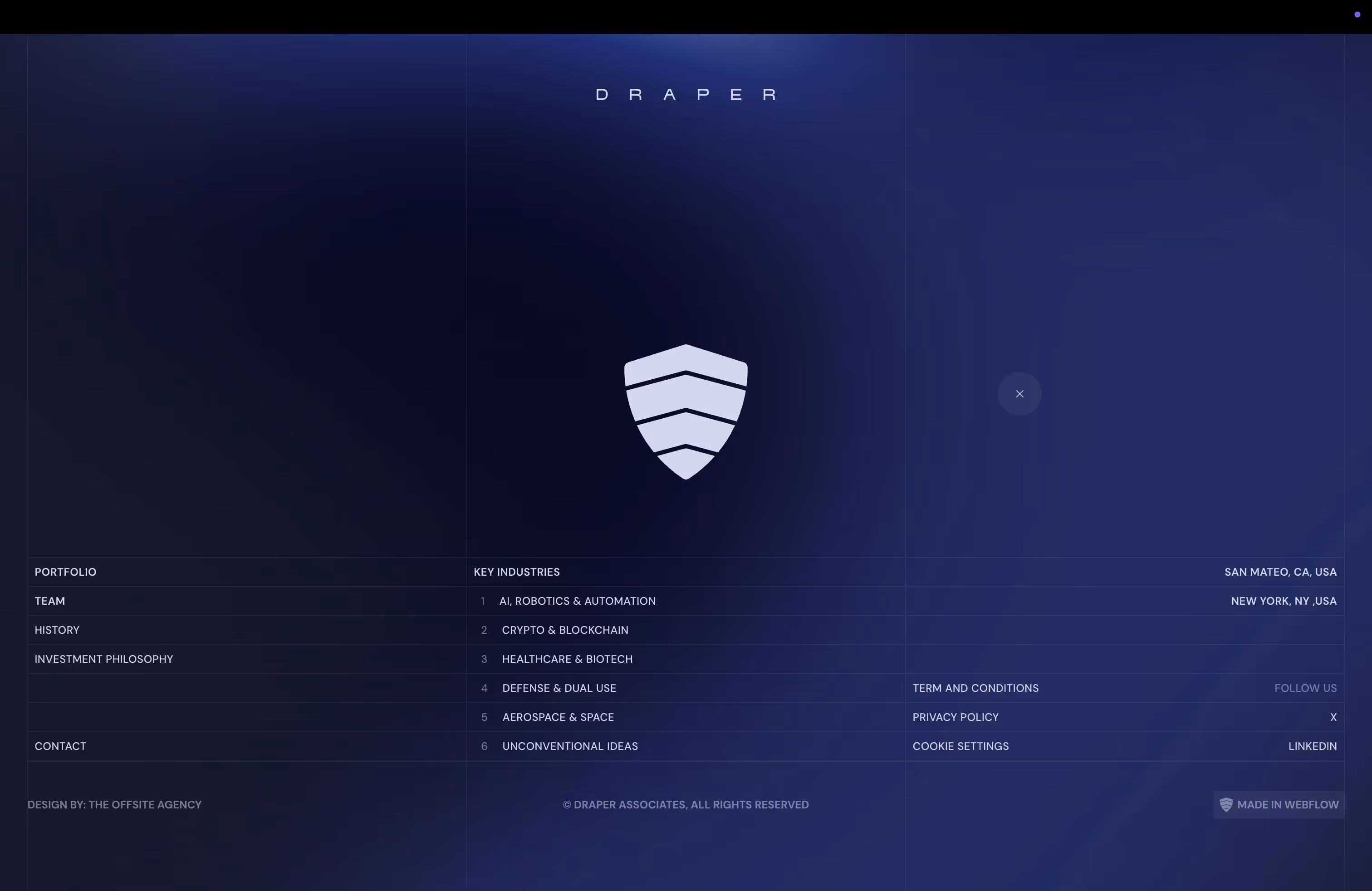 Draper Associates venture capital platform with lightning-fast performance