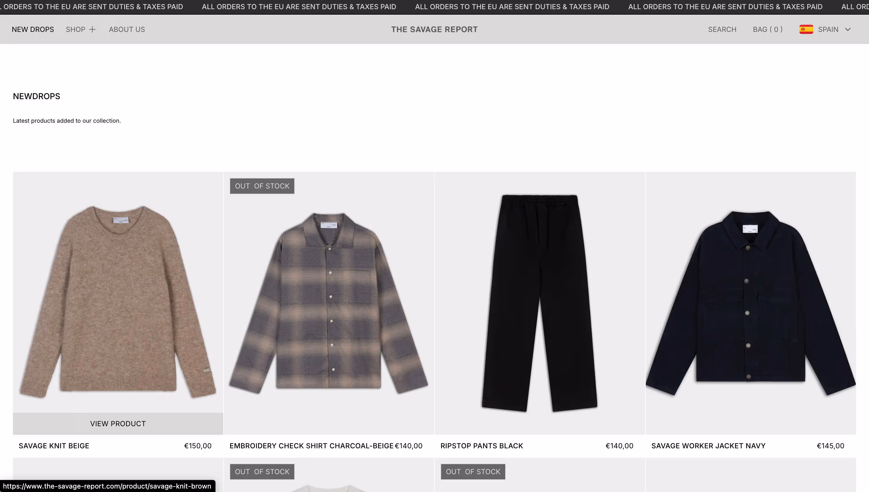 The Savage Report product detail page with seamless Shopify checkout integration