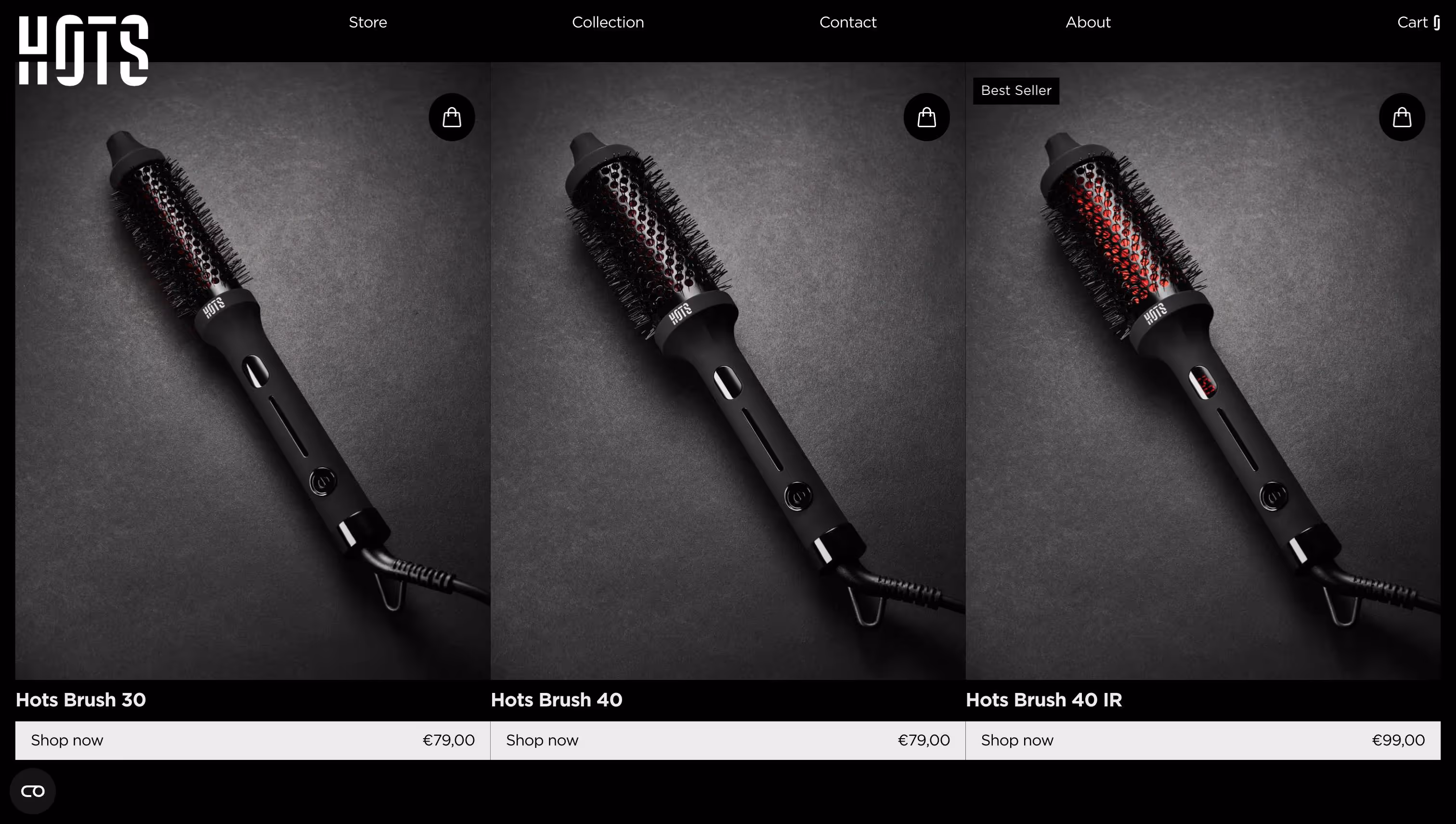 Hots Hair Tech thermal control brush with ionic technology for frizz reduction