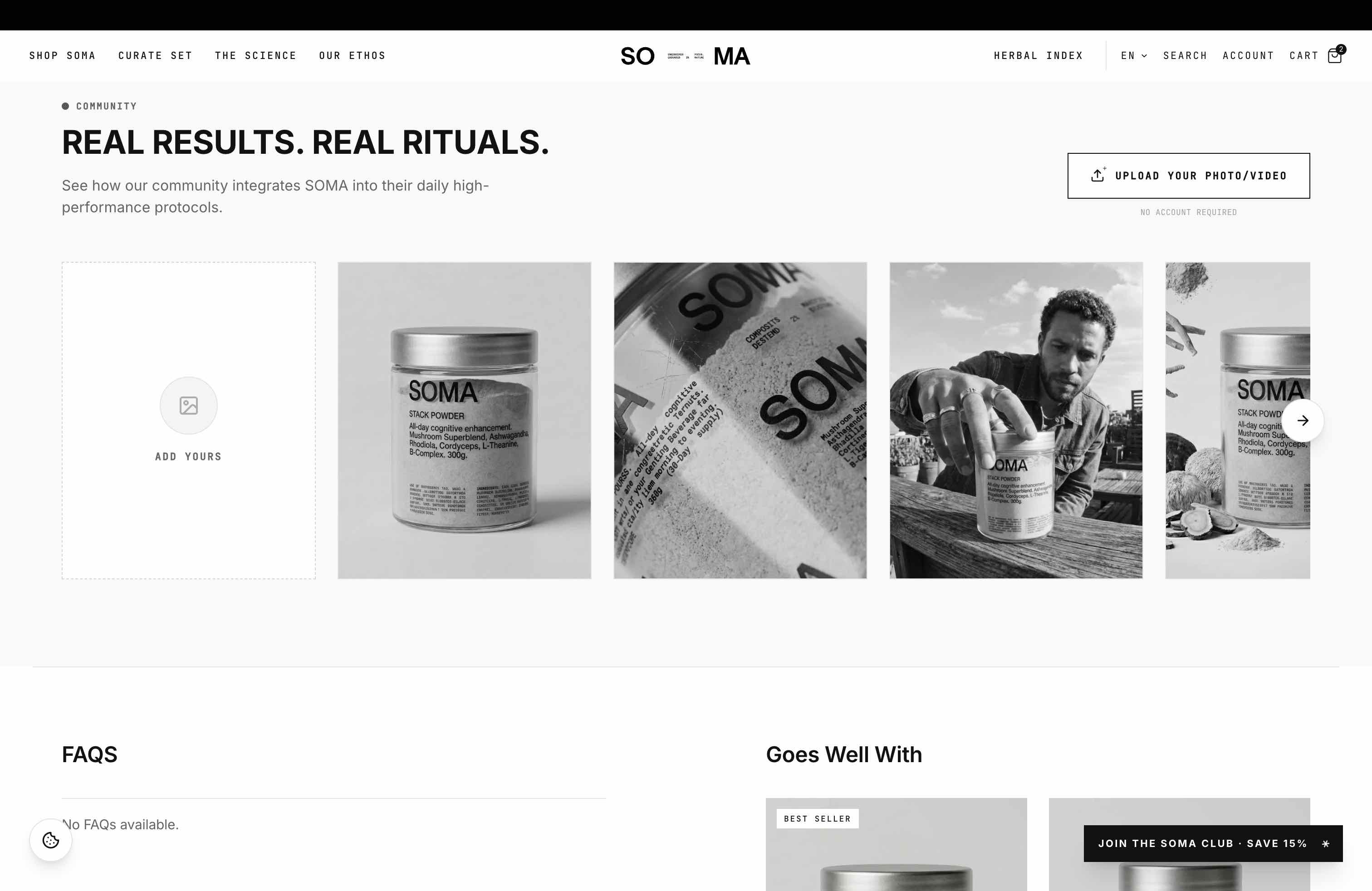 SOMA about page featuring California design heritage