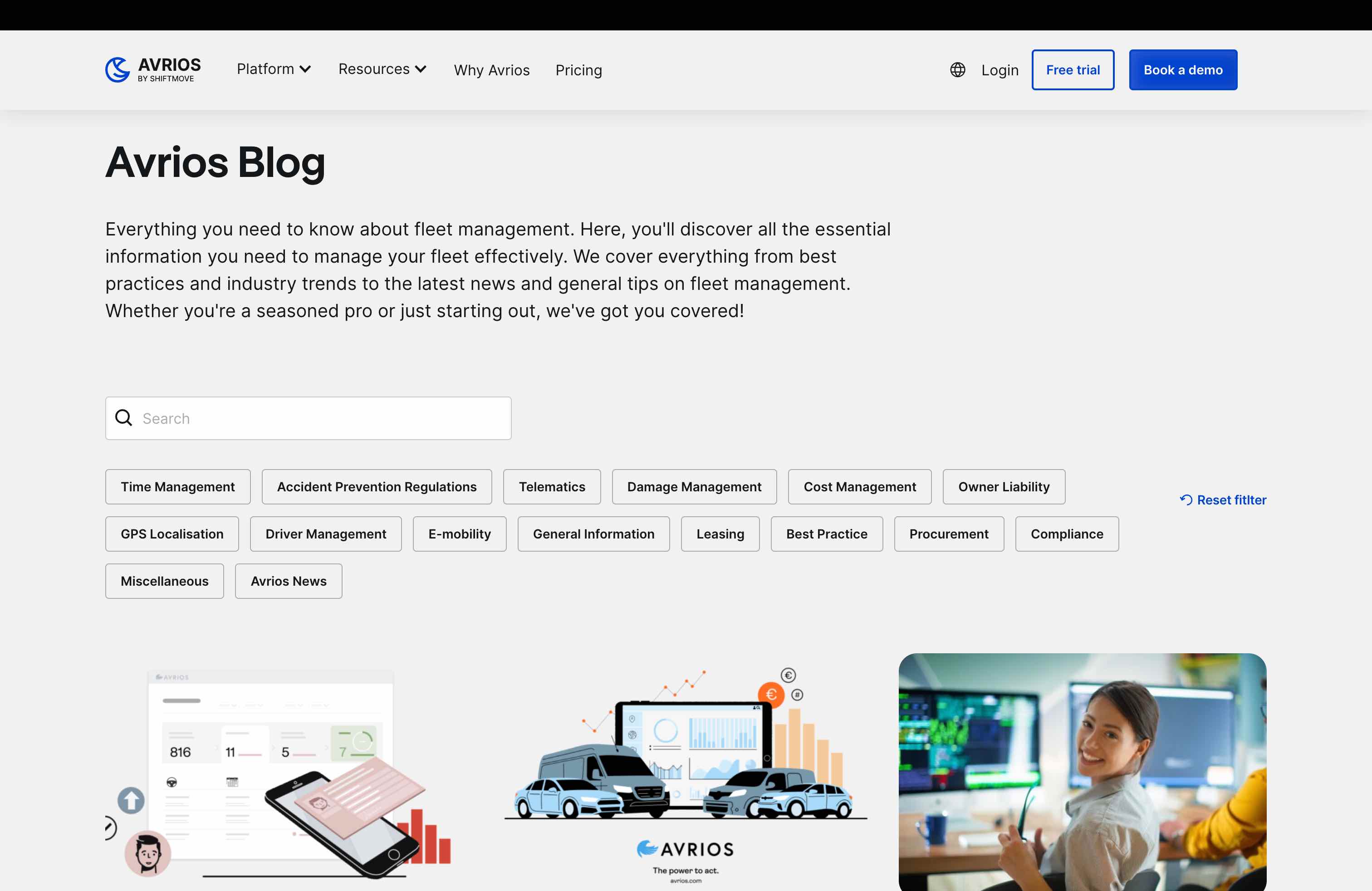 Avrios enterprise client logos including DB Schenker