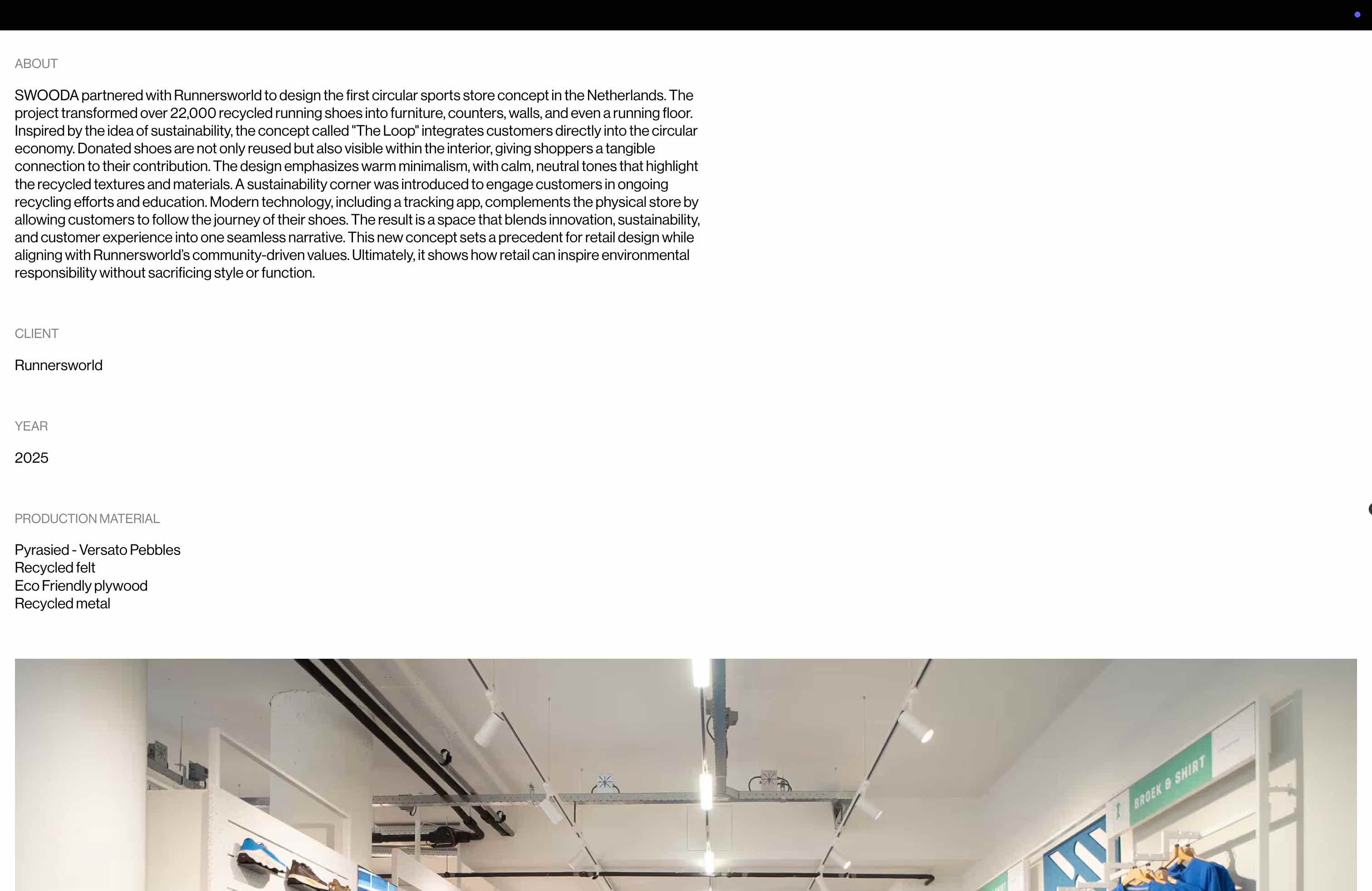 Swooda completed sustainable retail environment