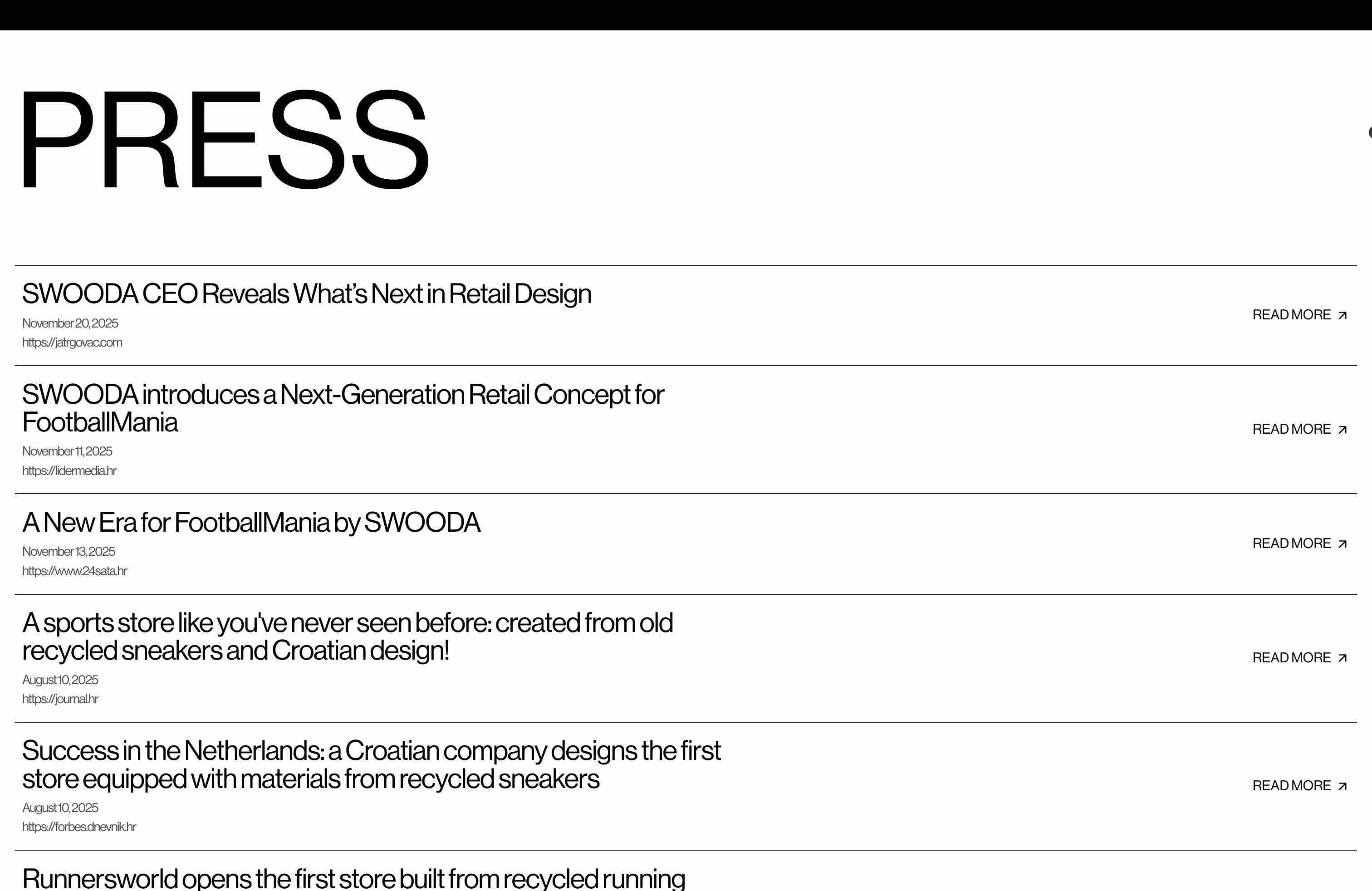 Swooda completed retail interior using recycled materials