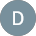 Circle with a gray background and a white letter D in the center.