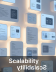 Scalability → image of design systems, modular UI blocks, or global reach visuals.