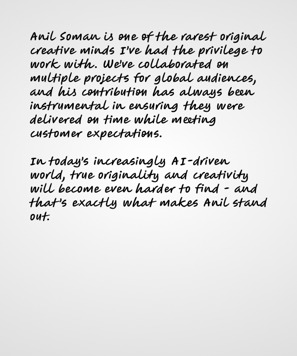 Krishnan N S
Co founder and Director of YellowBag Foundation - Testimony about Anil