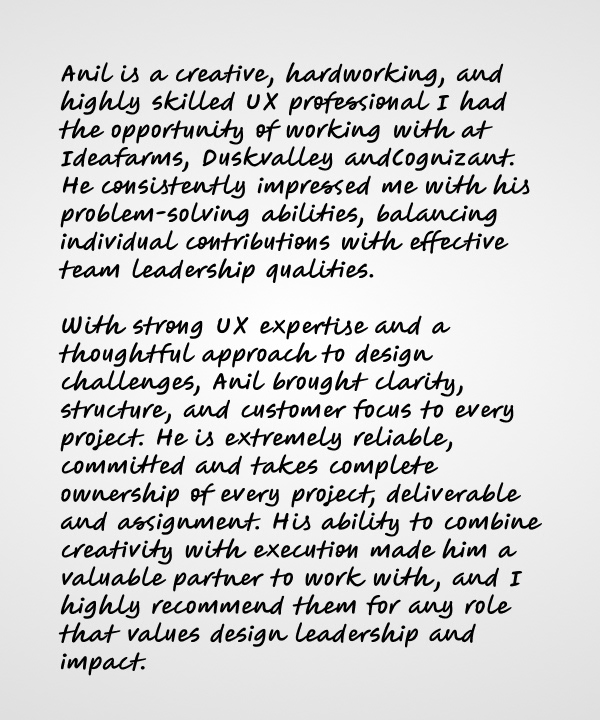 Neelam Dimri
VP, Experience Design - Moody's - Testimony about Anil