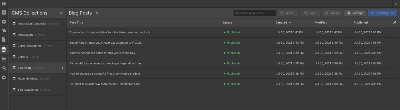 CMS Collection - Saaslify X Webflow Template