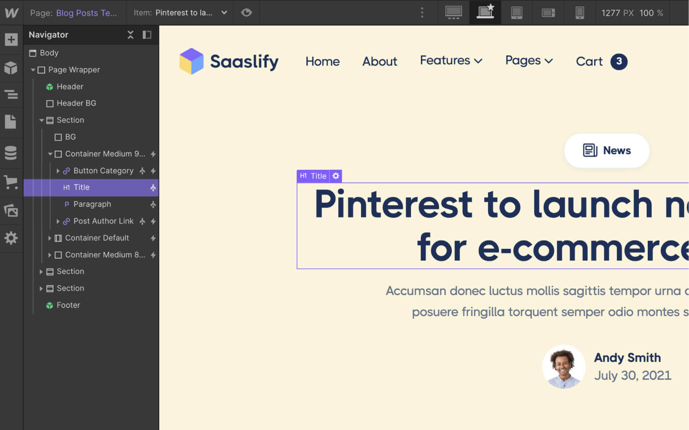 CMS Page - Saaslify X Webflow Template