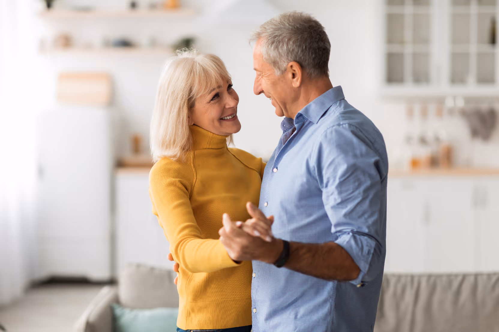 senior couple dancing stock image