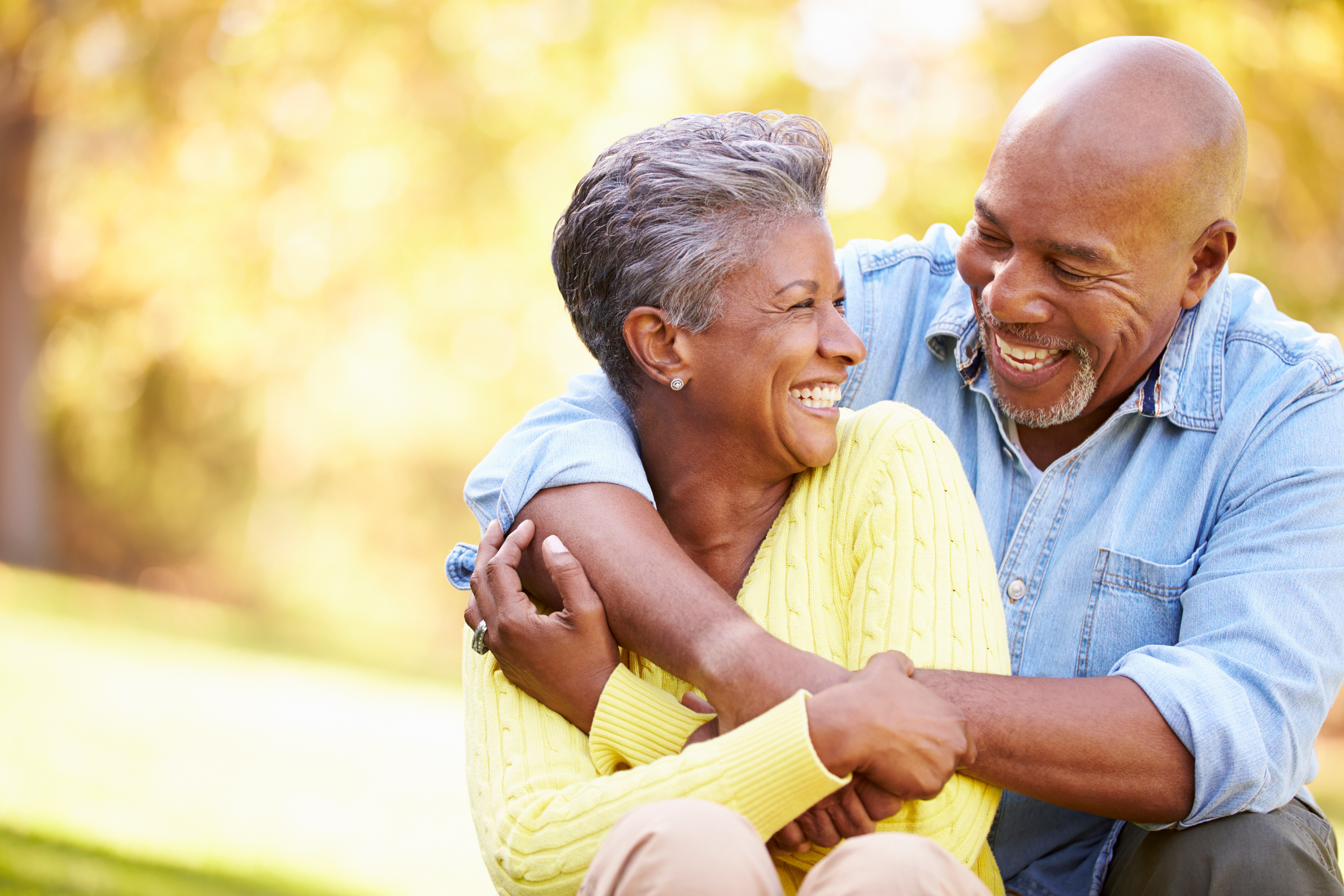 senior couple posing outside stock image
