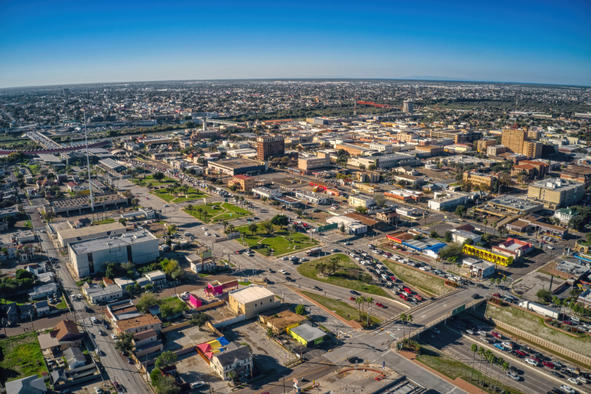 birds eye view of laredo, texas stock image