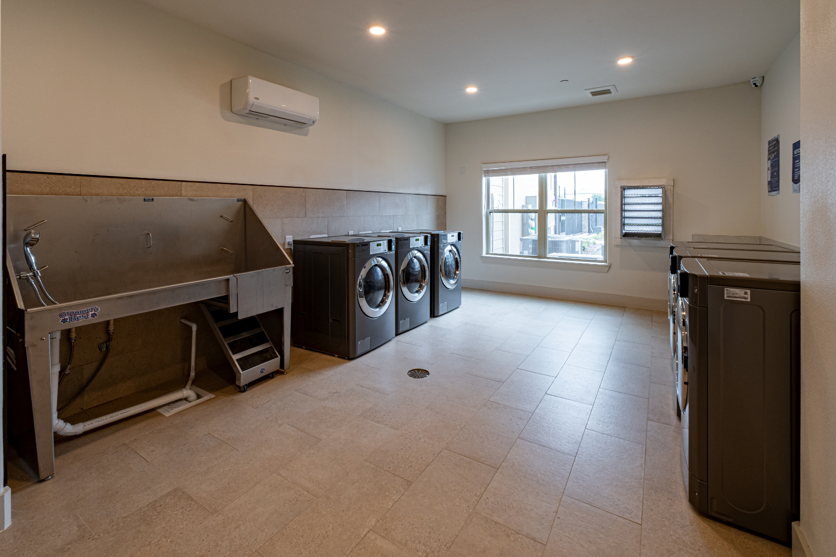 Laundry facilities with washers and dryers