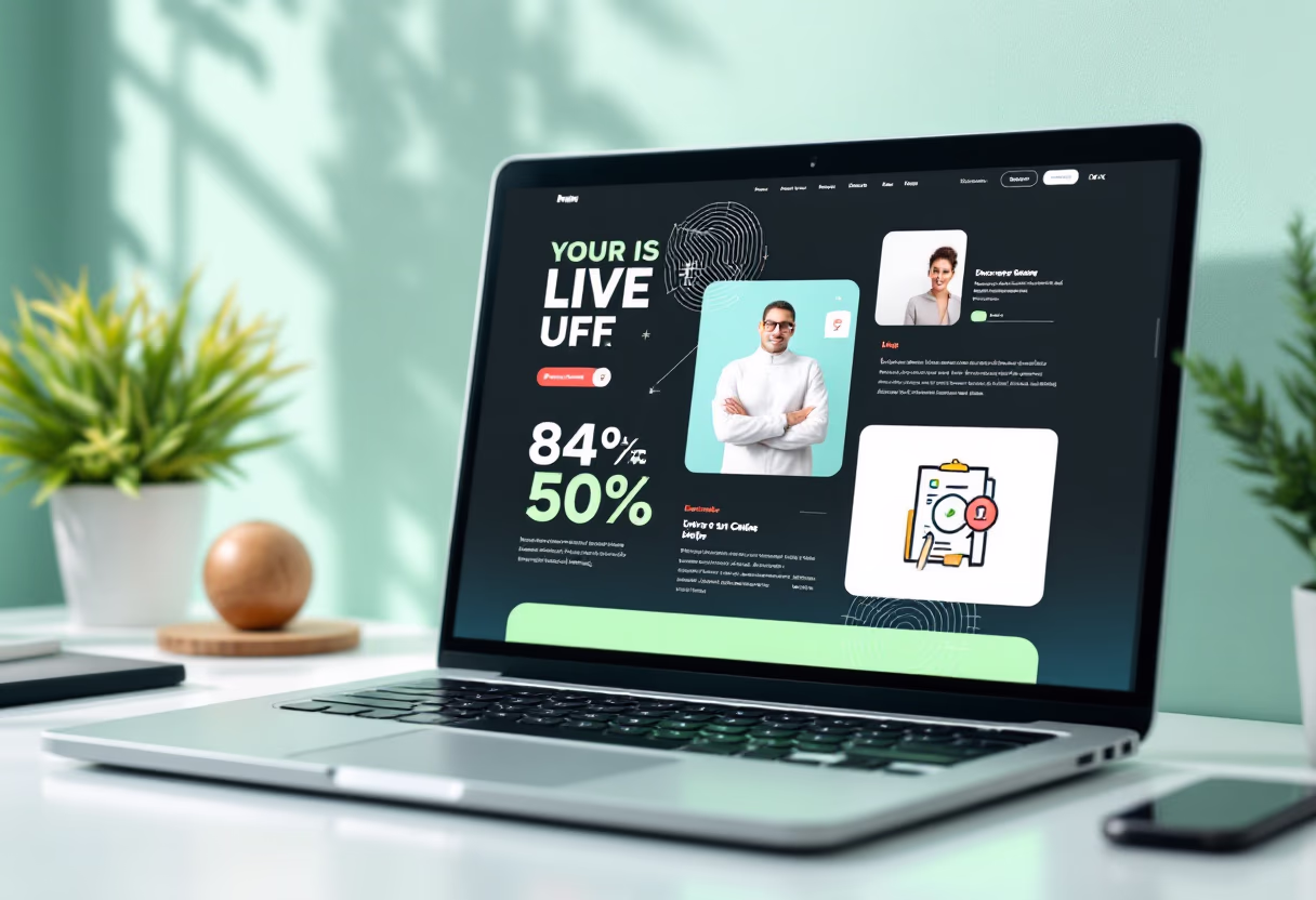 [digital project] image of digital artwork on a screen (for a graphic design studio)