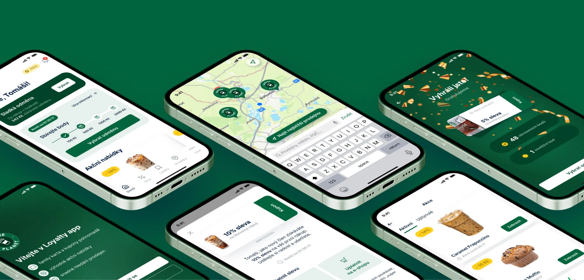 3D phones showing features of the Loyaltee app