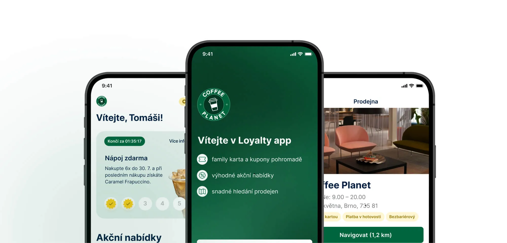 3D phones showing features of the Loyaltee app