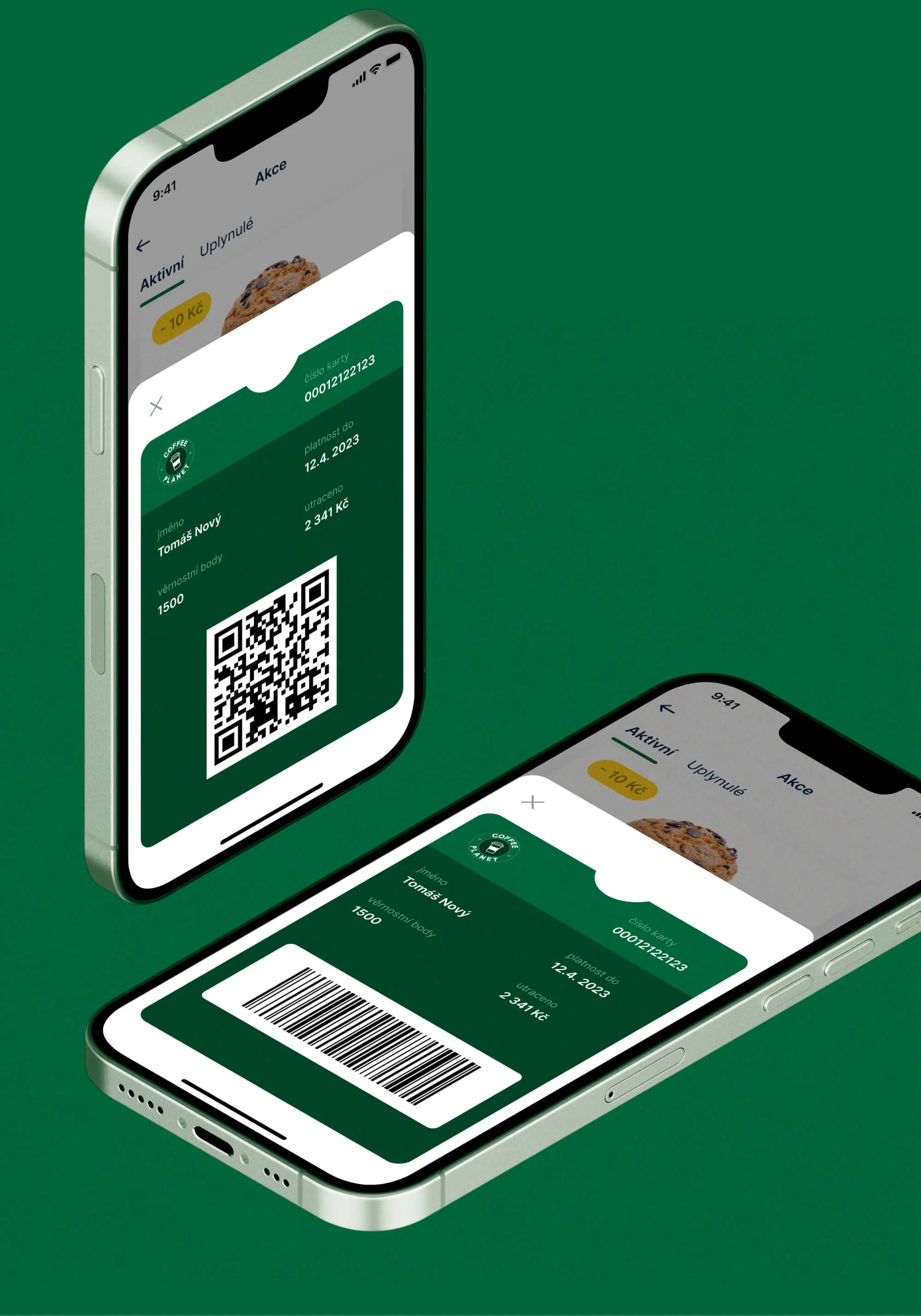 3D phones showing features of the Loyaltee app
