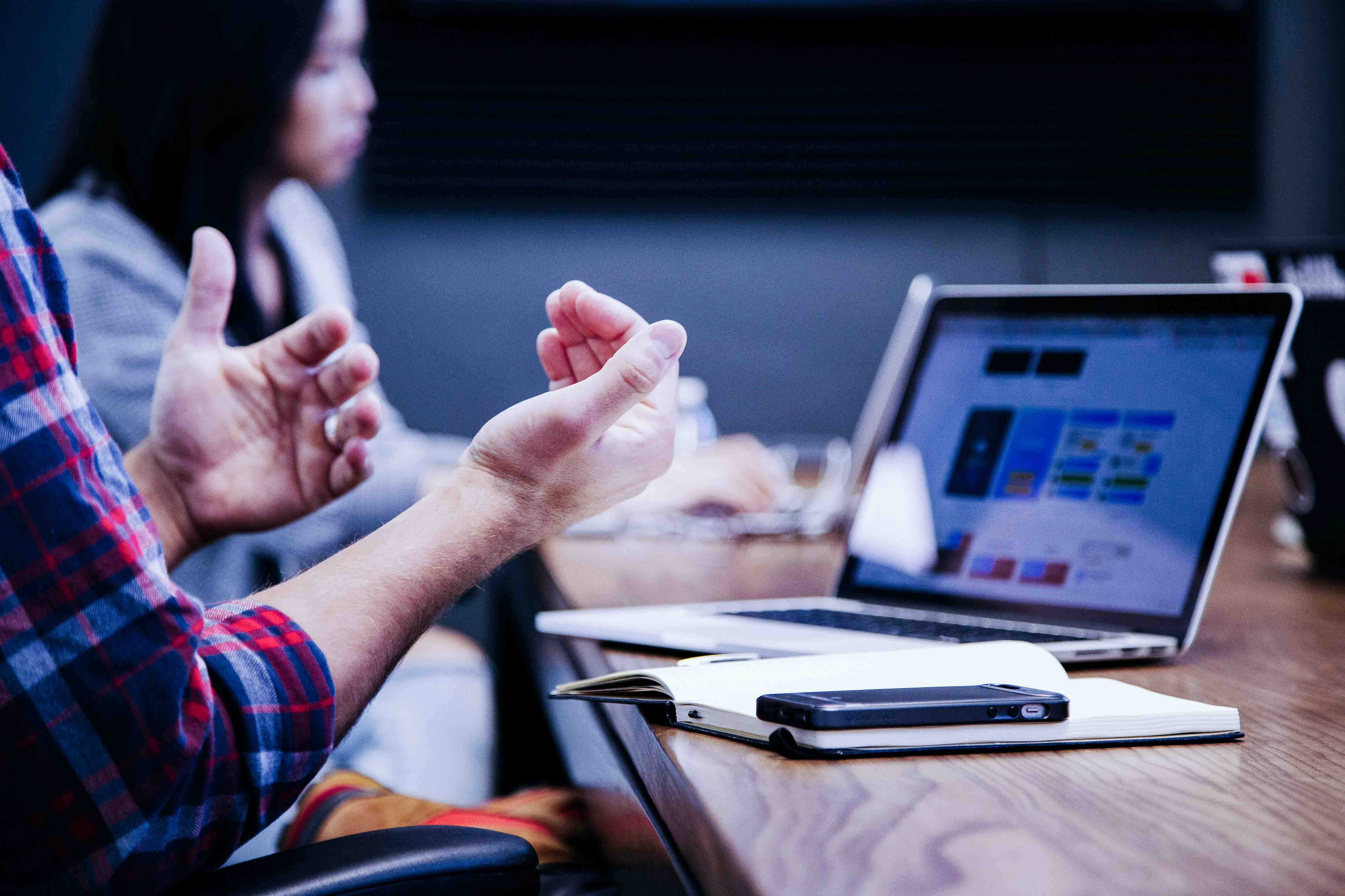 Man talking in a meeting