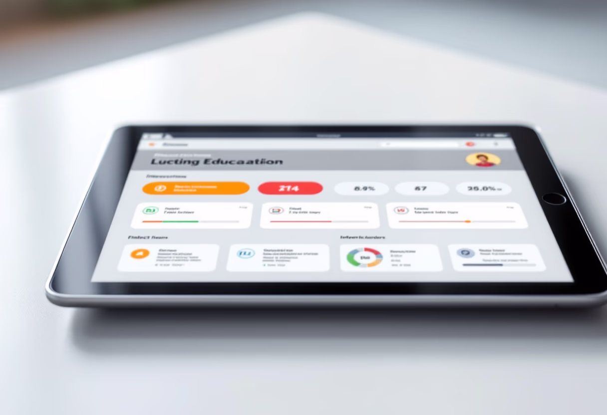 [interface] image of a tablet with an educational app (for edtech)