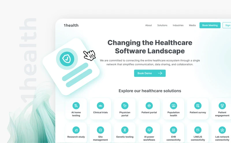 portfolio work for 1health website