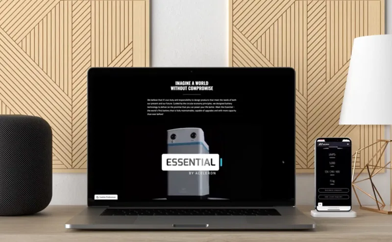 portfolio work for Aceleron website