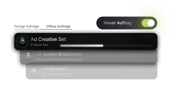 Reiche schnell und unkompliziert Aufträge ein
