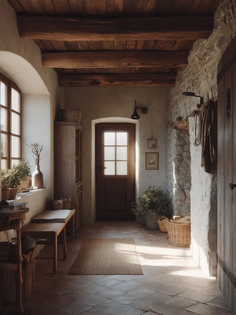 A man sitting in the room in old romantic cottage