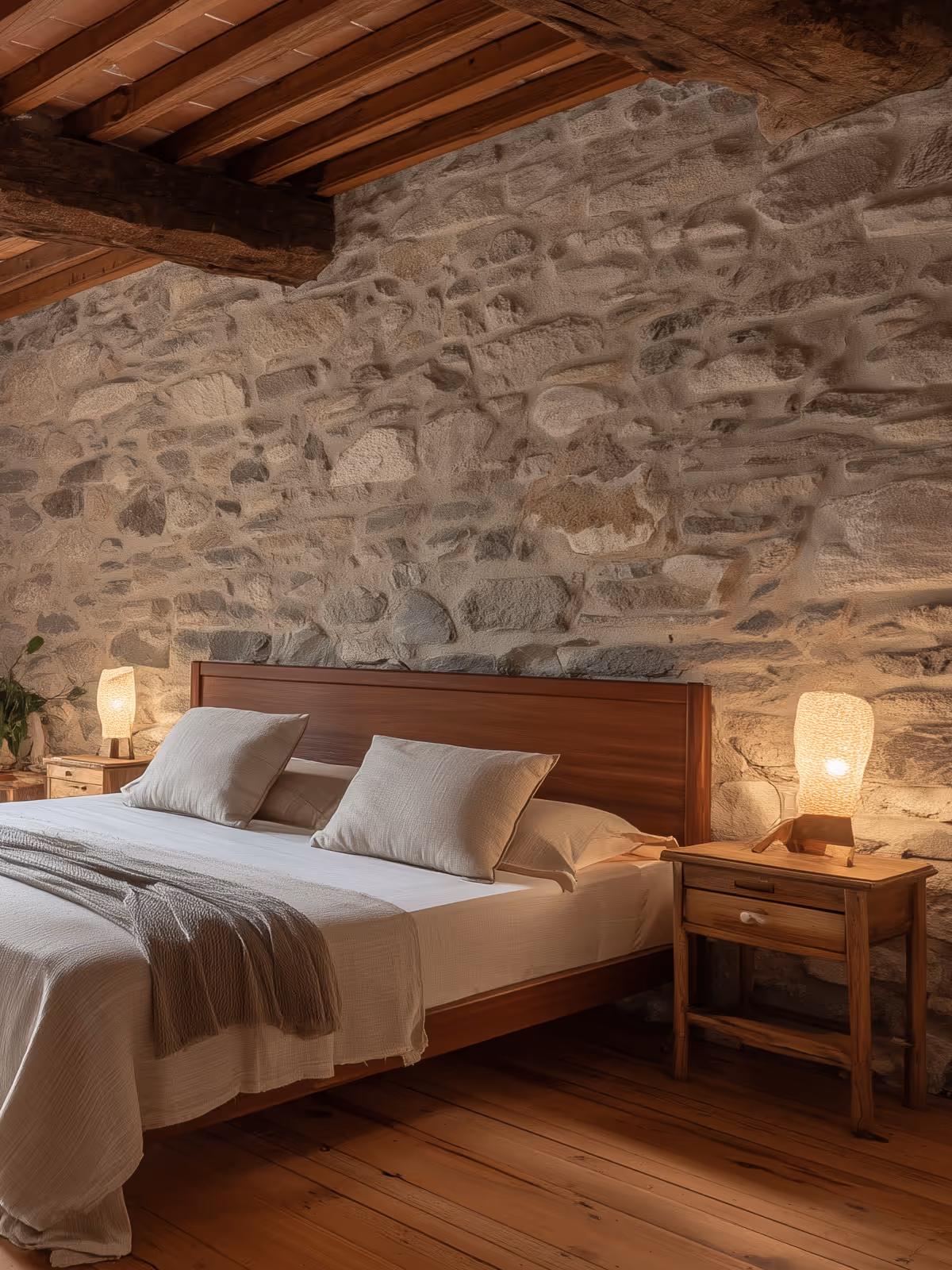 A man sitting in the room in old romantic cottage