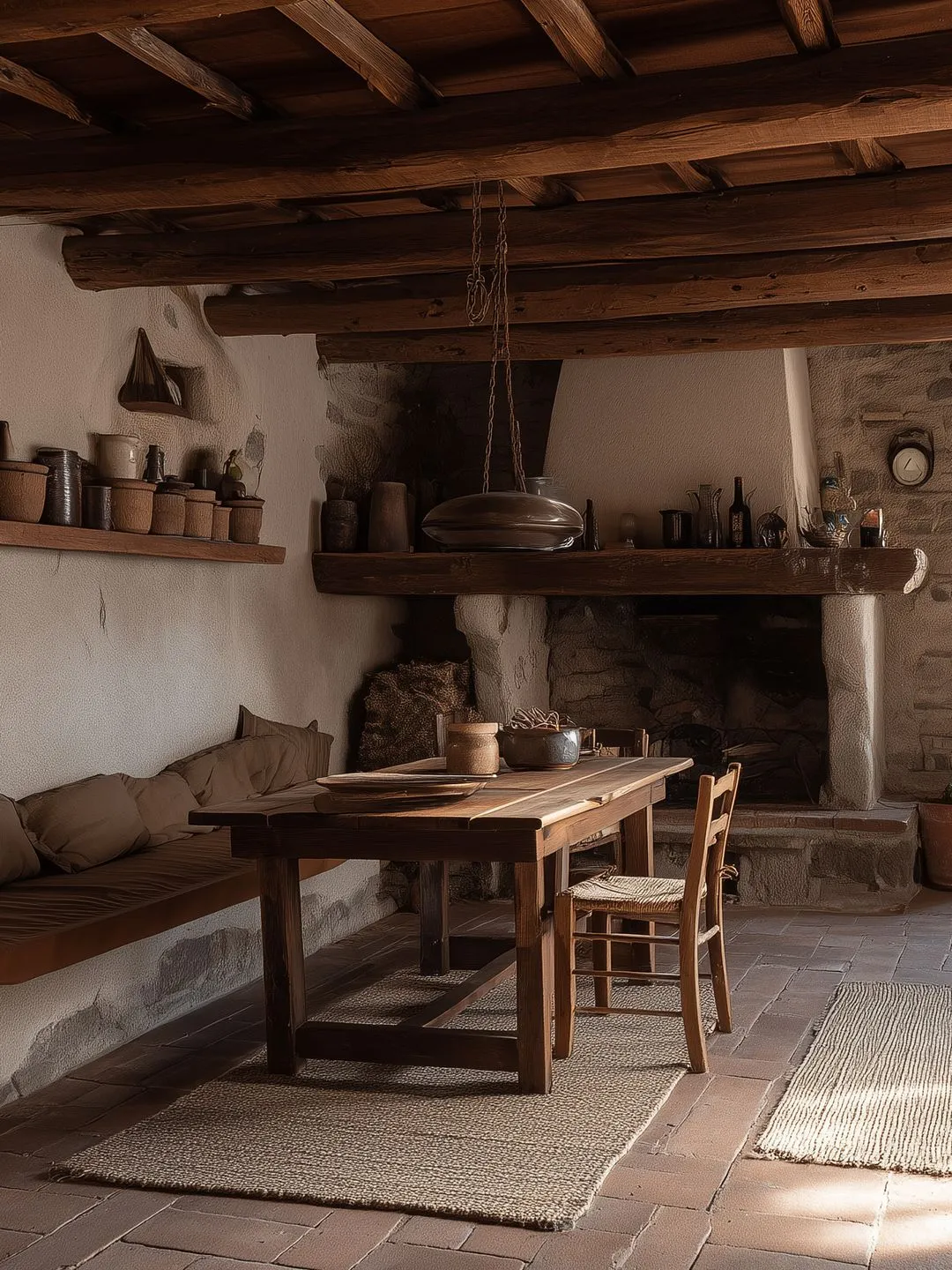 A man sitting in the room in old romantic cottage
