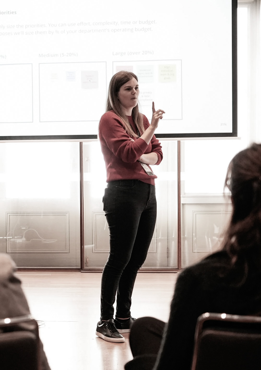image of lucy blair chung addressing workshop participants