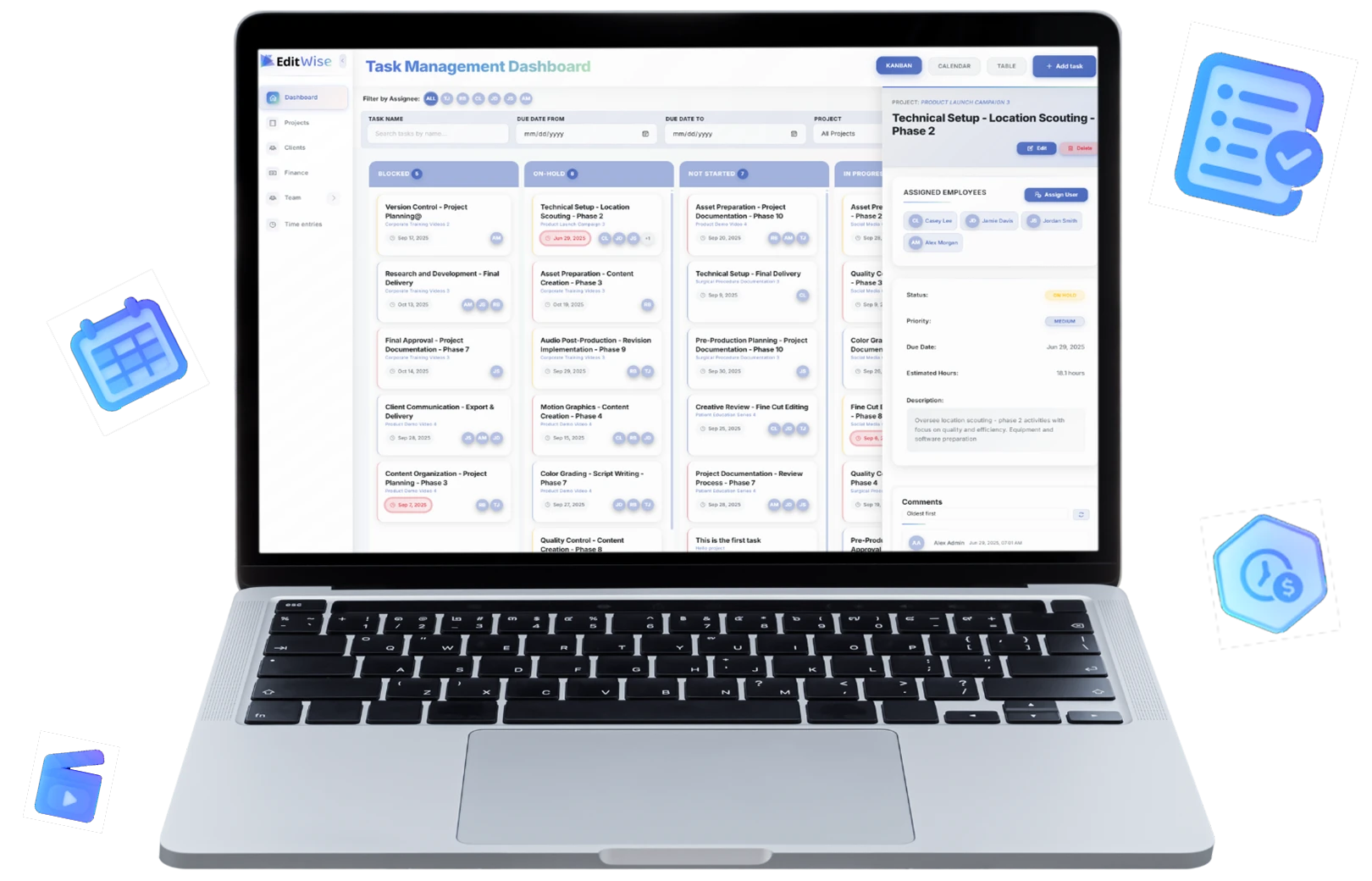 EditWise Software App For Video Editors and Creative Agencies - Laptop