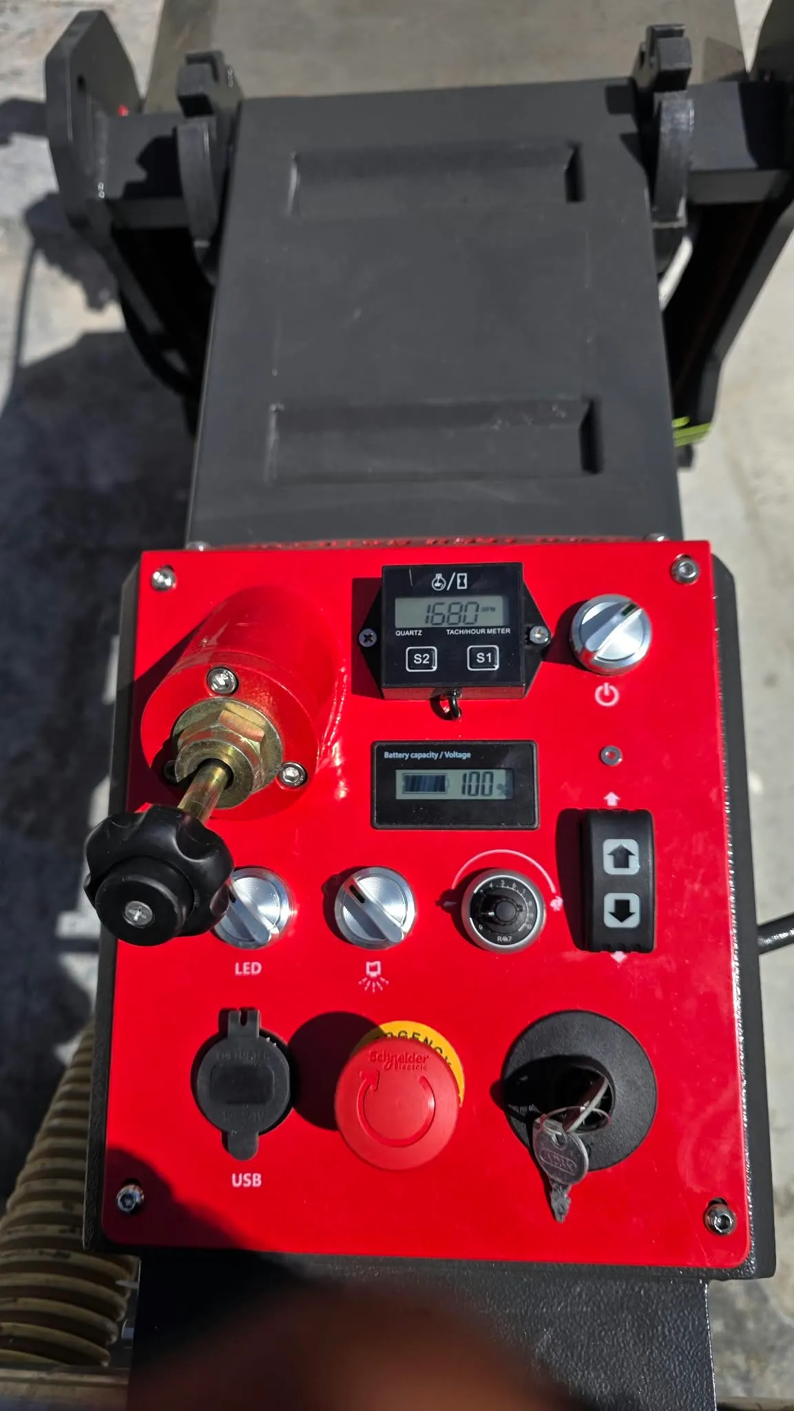 Propane grinder control panel