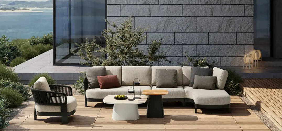Tarimatec composite decking on a modern Canadian backyard deck