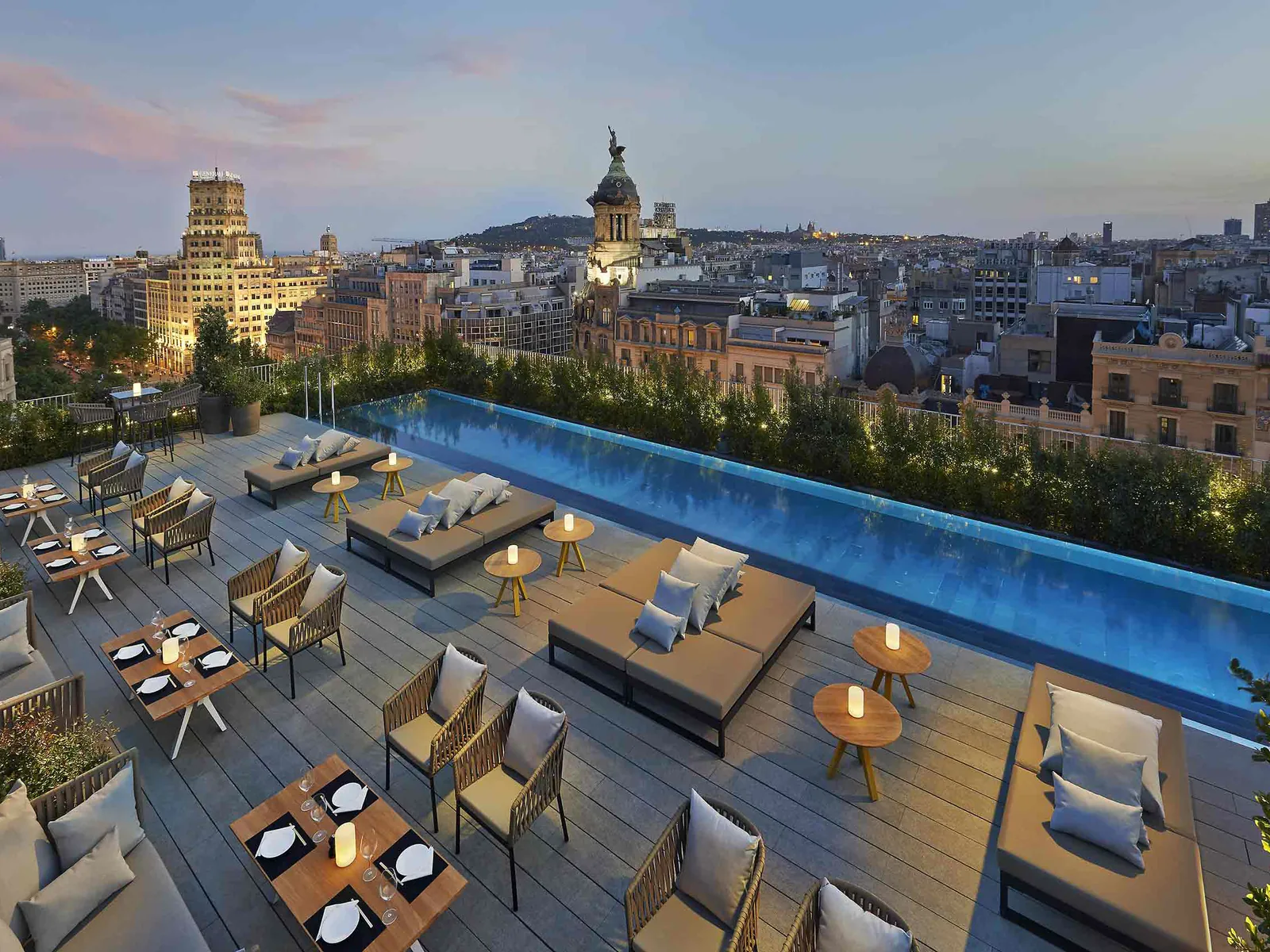 The Terrat rooftop terrace and pool at Mandarin Oriental Barcelona